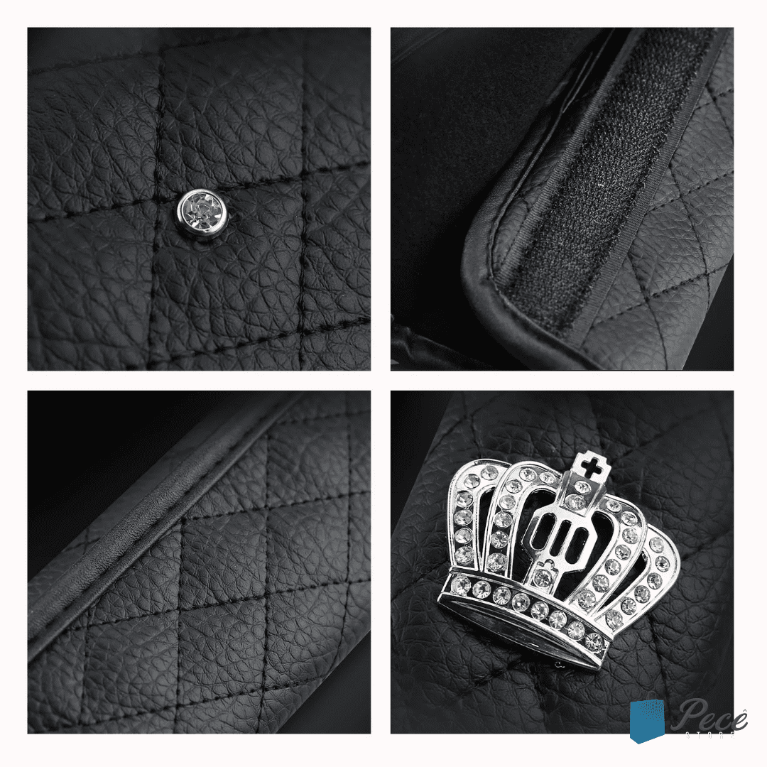 Capa Manopla Câmbio Feminino Couro PU - Strass Cristal