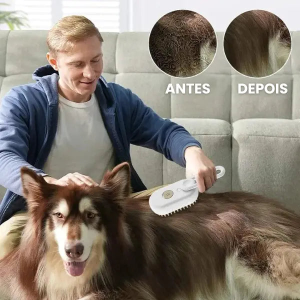 Escova Elétrica 3 em 1 PawSweep™: Reduza a Queda de Pelos e Estimule a Saúde da Pele e do Pelo do seu Pet