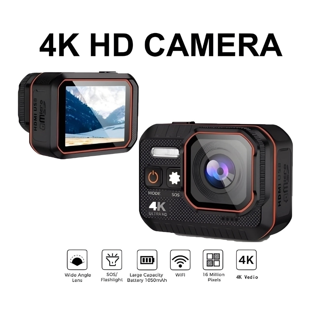 Câmera de Ação à prova D'água 4K HD CERASTES