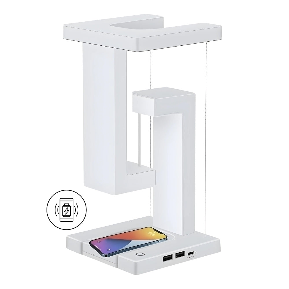 Luminária Flutuante com Carregamento Sem Fio e LED Personalizável