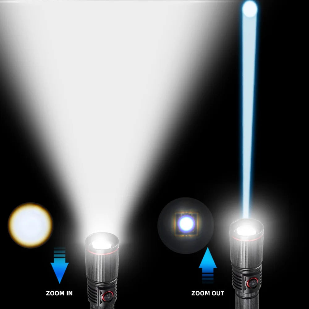 Lanterna Recarregável Laser Branco Poderosa, a mais potente, com bateria de 21700