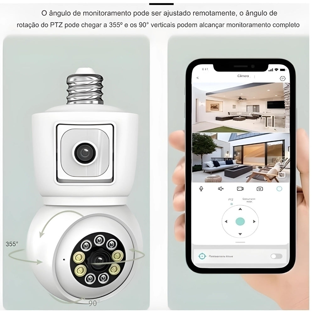 Câmera de Segurança de Lente Dupla