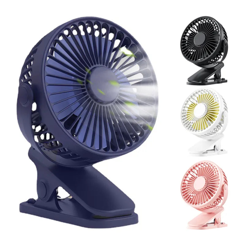 Mini Ventilador Portátil Mini, Clip Ventilador, Carregamento USB, Áre de trabalho silenciosa , Alta Qualidade