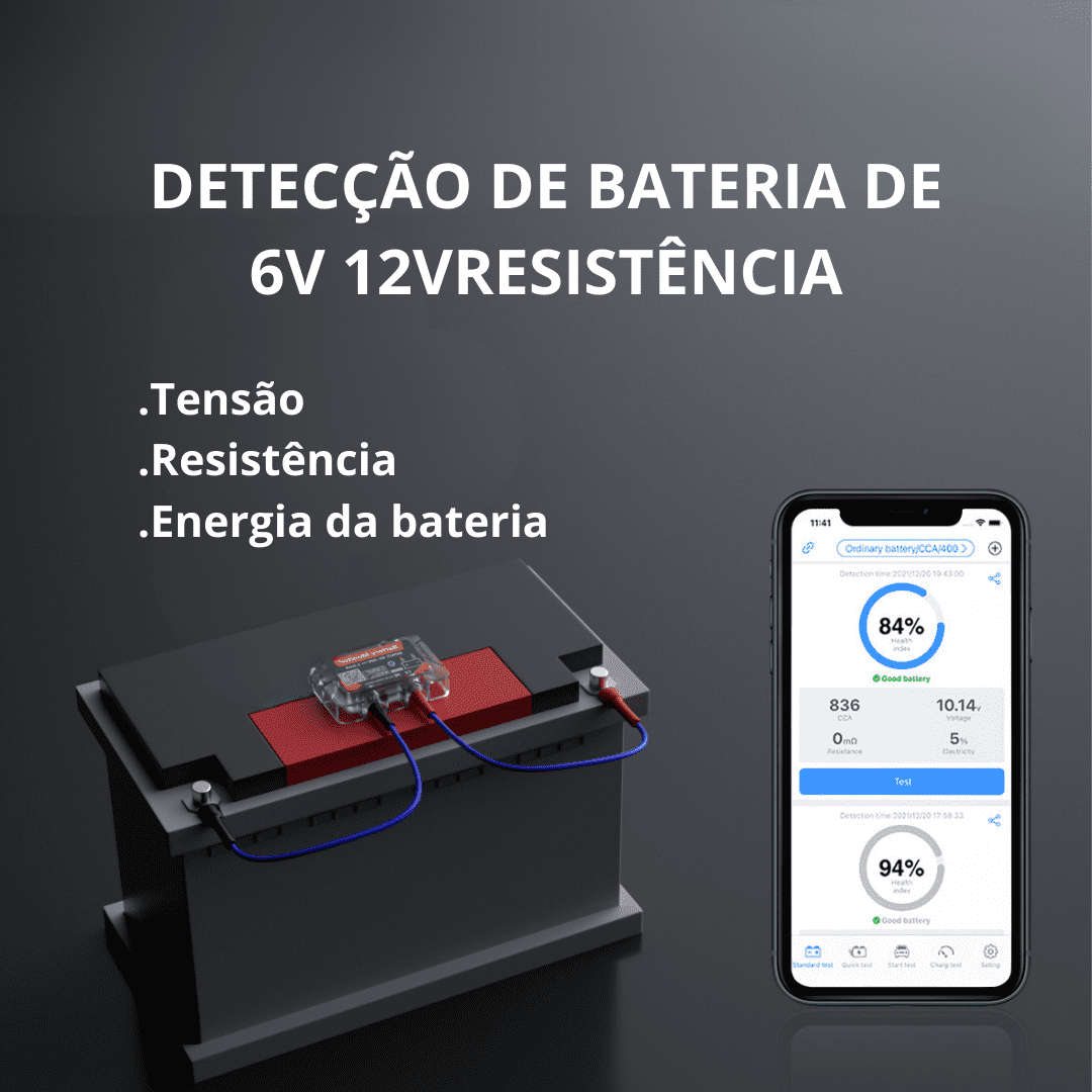 Monitor de Bateria Inteligente Bluetooth para Veículos
