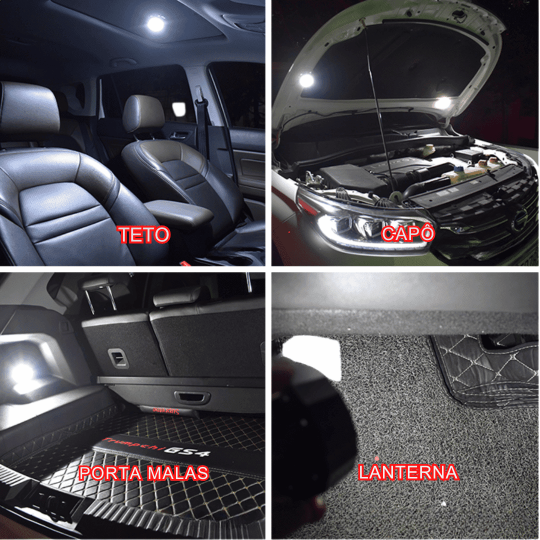 Lâmpada Led multiuso para carro USB