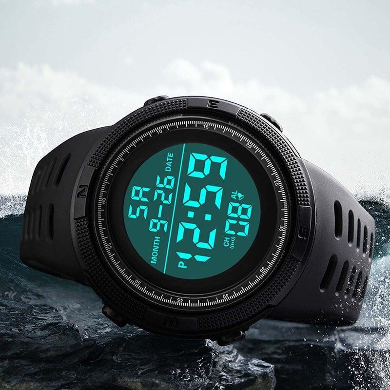 Relógio Militar Digital Visor Iluminado A prova d'agua