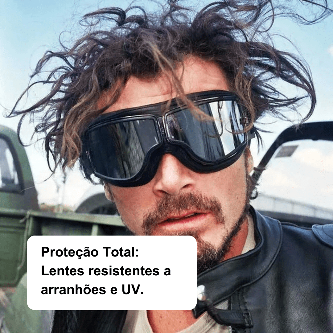 Óculos de Proteção Retrô para Motocicleta