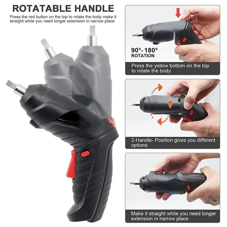 Mini furadeira elétrica doméstica Chave de fenda, Philips, Soquetes, Sem Fio, Ferramentas elétricas 3.6V Reparação de manutenção doméstica Bateria de lítio 1800mAh