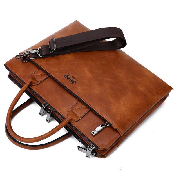 Pasta JEEP-BULUO de Couro Office para Notebook