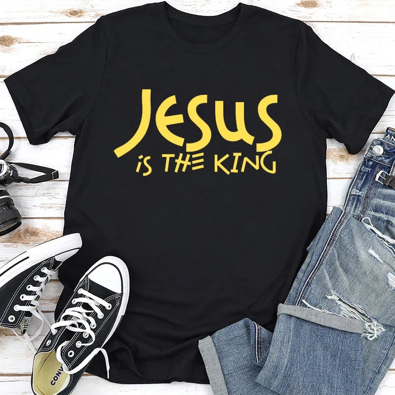 Jesus a maneira verdade vida impressa novo estilo feminino t camisa religião cristã slogan topos crente orar deus senhora roupas de verão