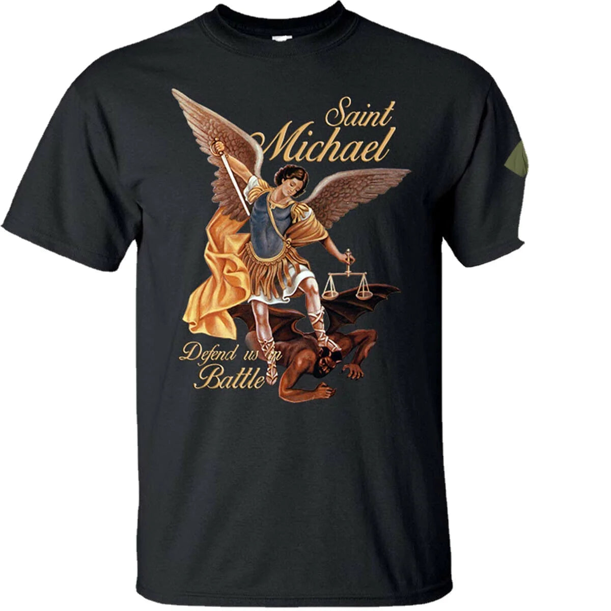 Saint Michael Católica T-Shirt para Homens, Defenda-nos na Batalha, Christian T-Shirt de manga curta de colar redondo camiseta de algodão, unisex, tamanho s para 3xl, novo, verão
