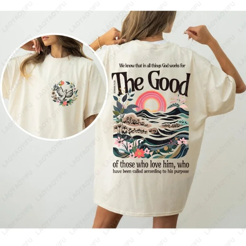 Amor o senhor camisas cristãs romanos 8 28 confiança no senhor jesus camisetas ele é ascenso deus é boa mulher tshirt jesus é rei topos