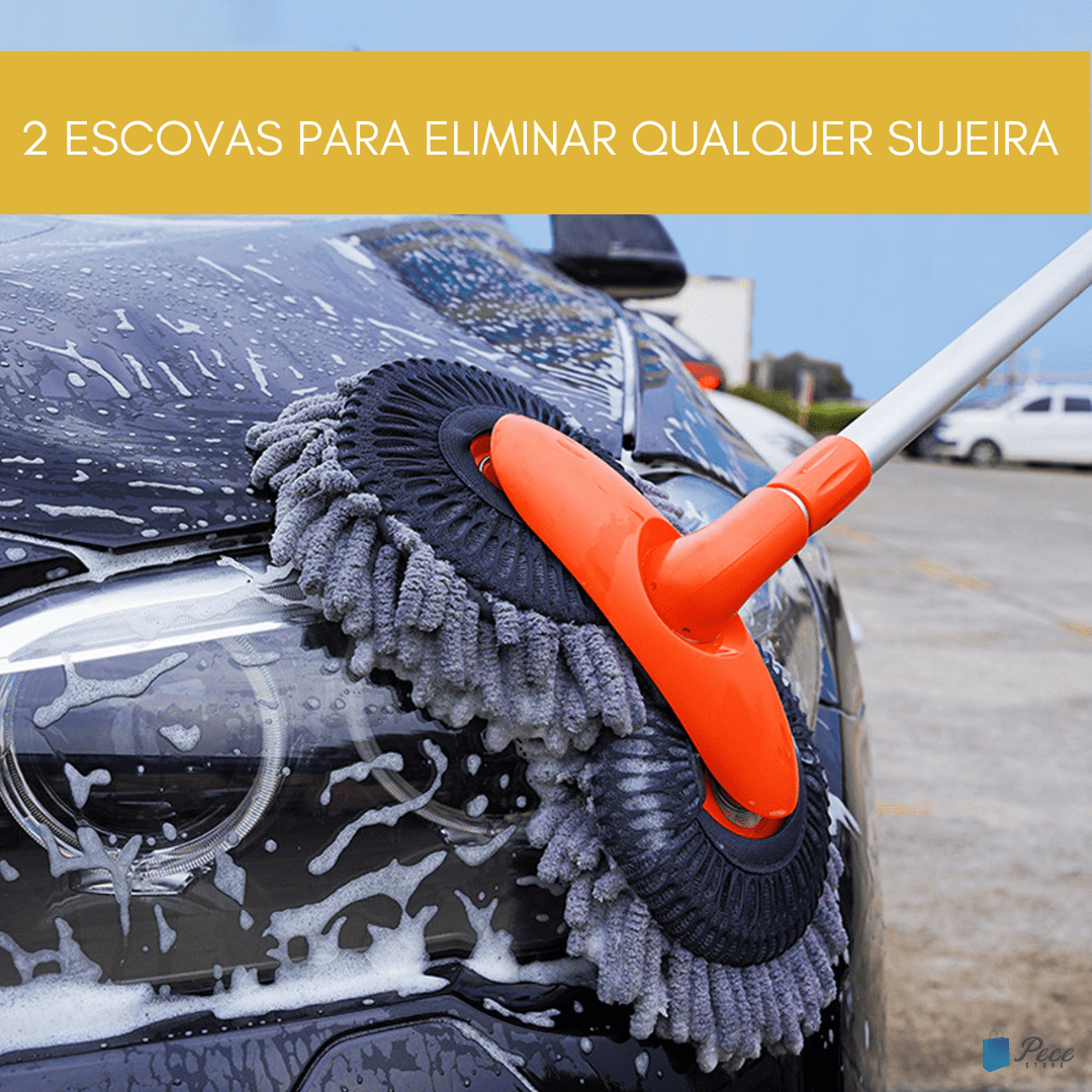 Esfregão Giratório Telescópico de Cabeça Dupla