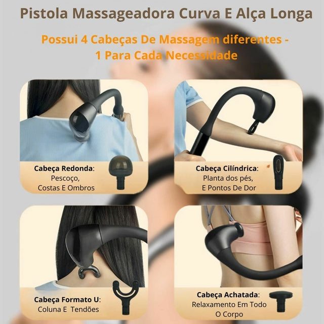 Pistola Massageadora Curva E Alça Longa