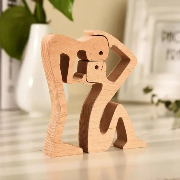 FamilyWood Love™ - Estatueta Decorativa Amor de Família