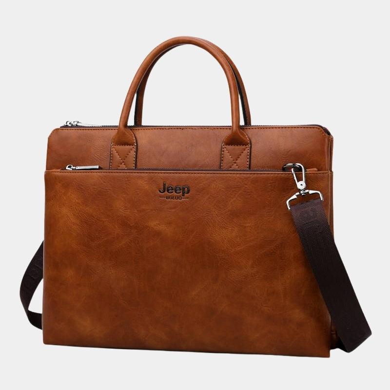 Pasta JEEP-BULUO de Couro Office para Notebook