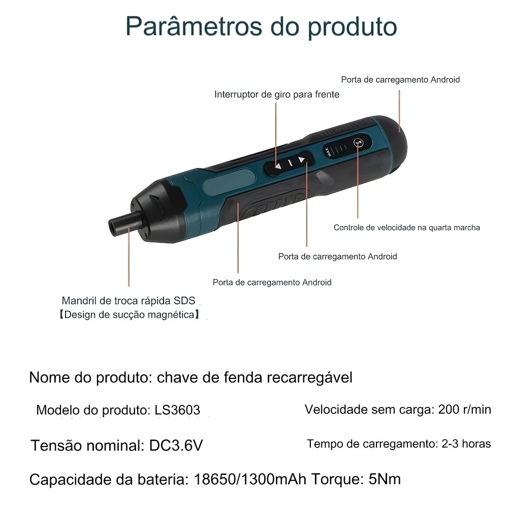 Mini chave de fenda elétrica multifuncional