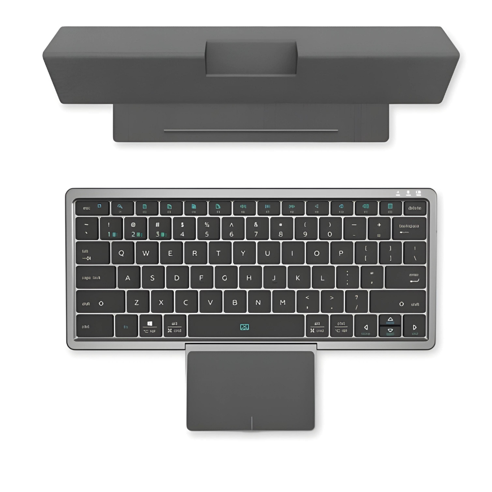 Teclado Bluetooth Dobrável com Touchpad - Conecte até 3 Dispositivos Simultaneamente!