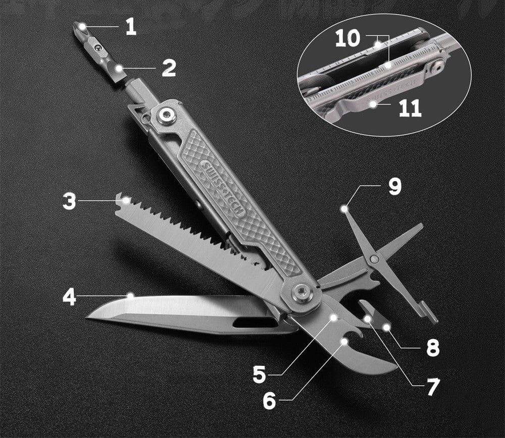 Canivete Suíço 11 em 1 - Swisstech