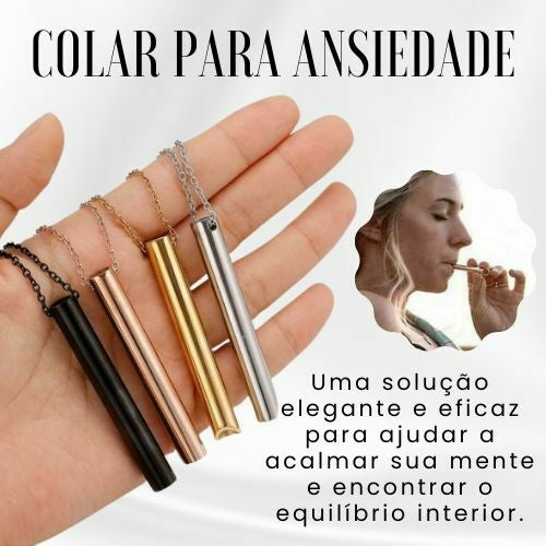 Colar de Aço Inoxidável com Pingente para Ansiedade