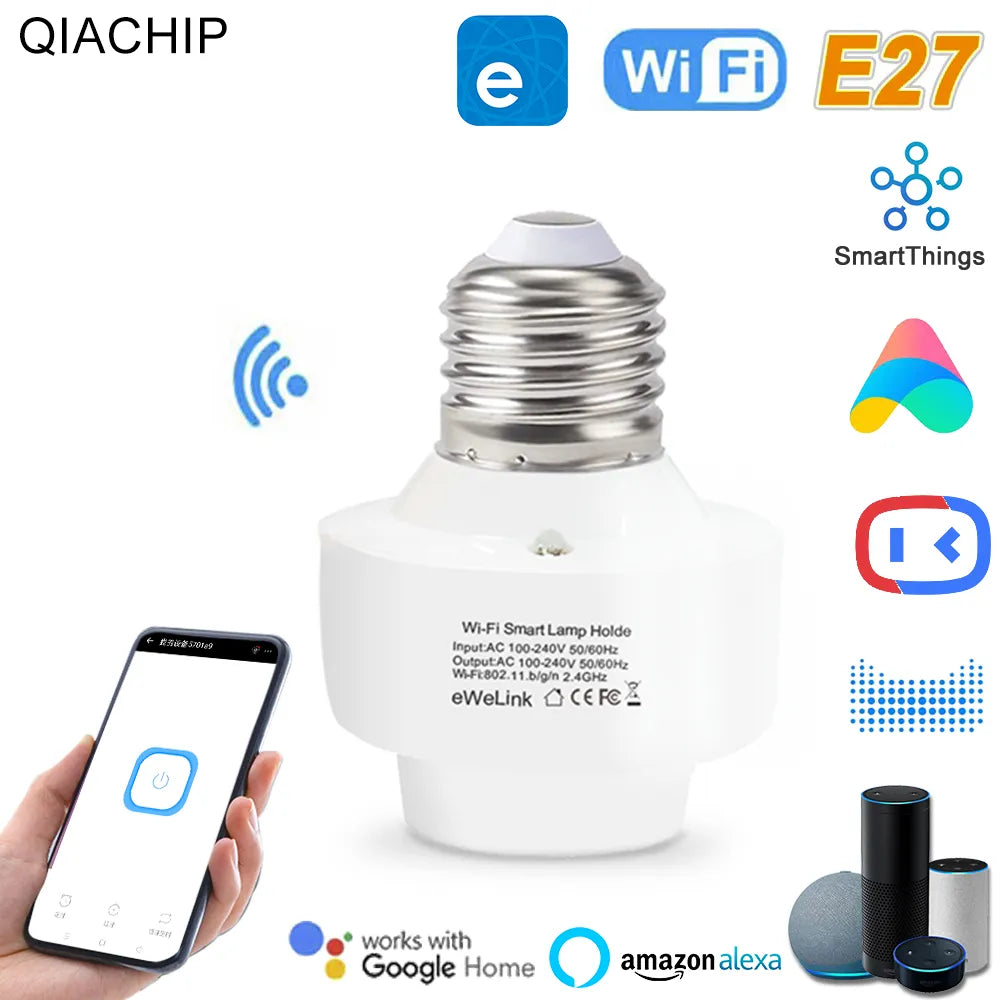 Adaptador de Lãmpadas Inteligente WiFi, E-27, Alexa, Google Home