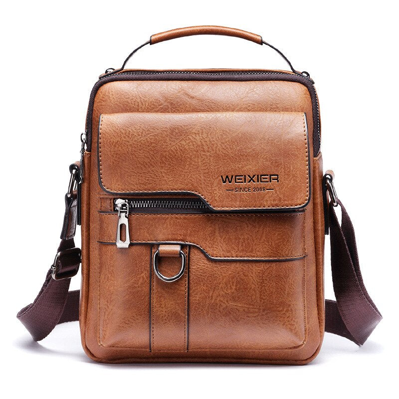 Bolsa De Couro Legítimo Masculina Crossbody - Estilo Versátil