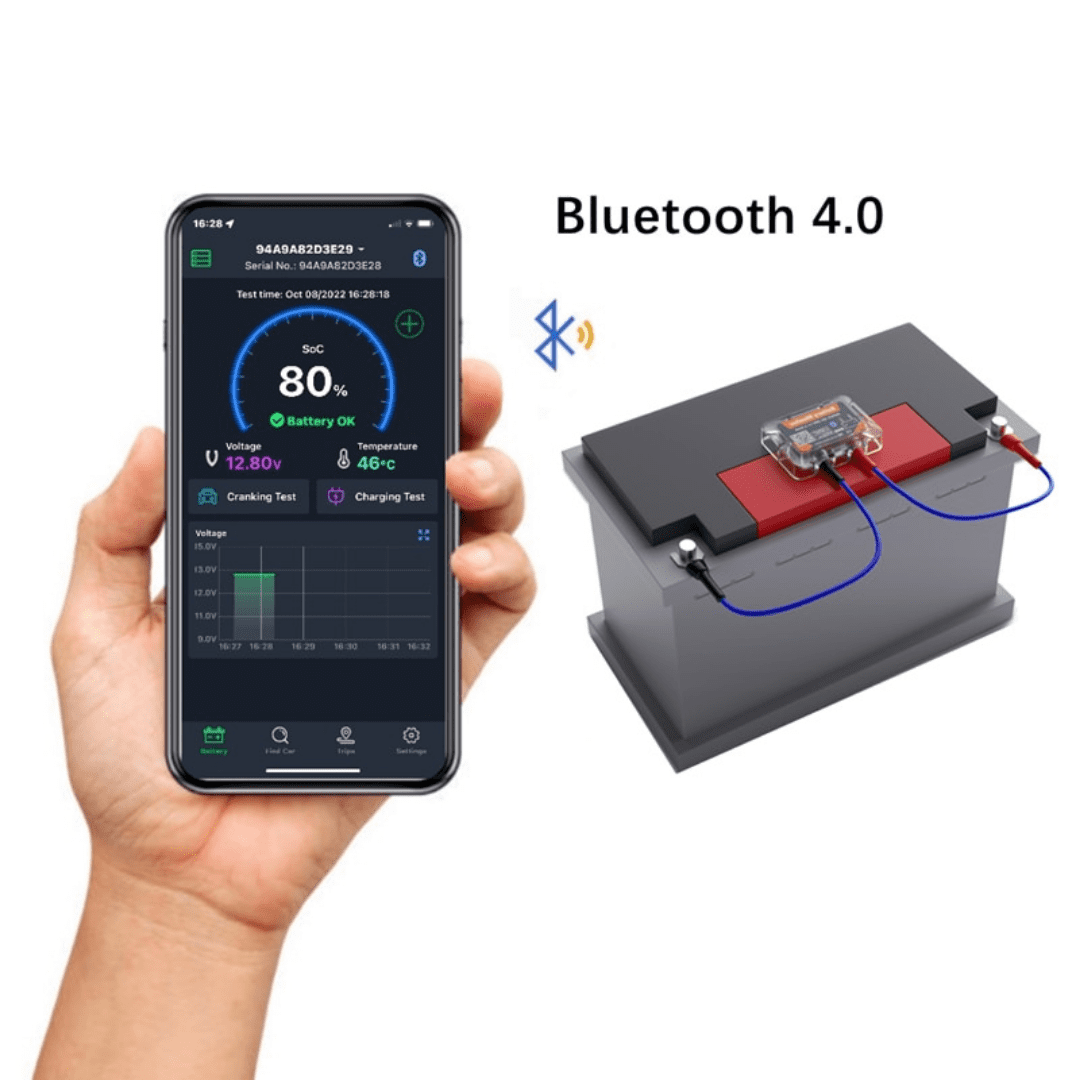 Monitor de Bateria Inteligente Bluetooth para Veículos