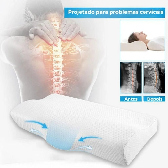 Travesseiro Ortopédico Cervical em Forma de Borboleta