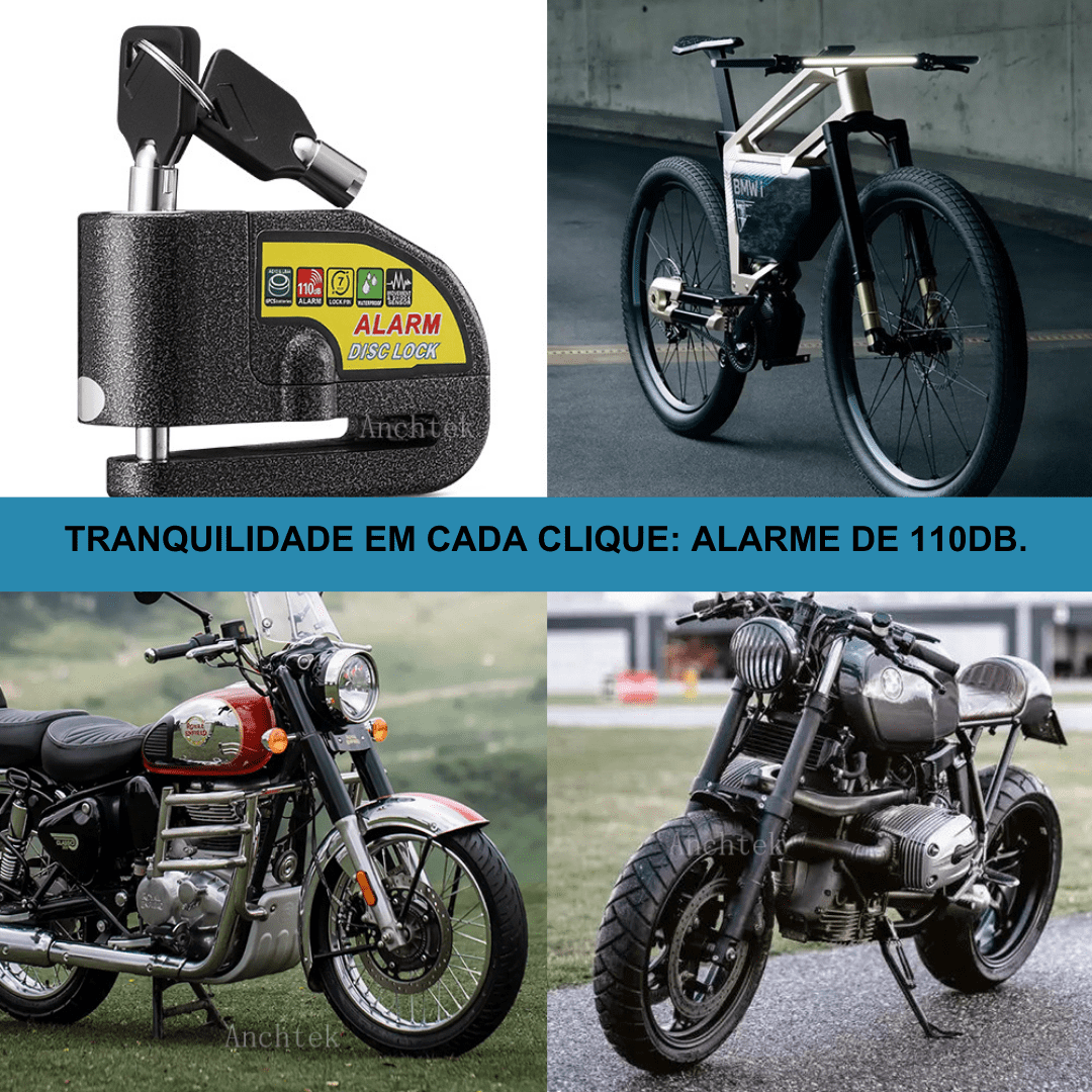 Alarme e Trava de Freio para Motos