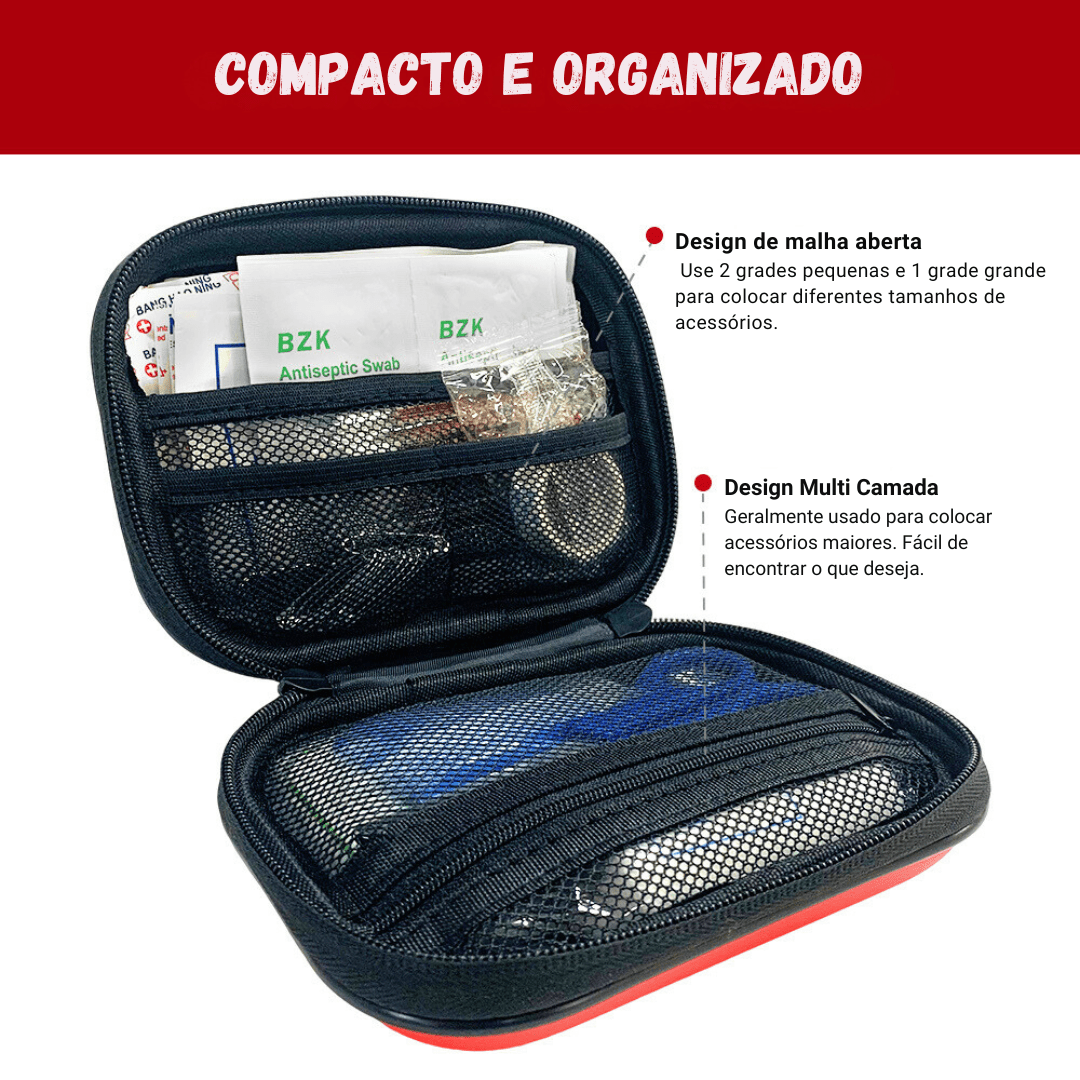 Kit Portátil de Primeiros Socorros Médicos Outdoor 91pçs - Survival