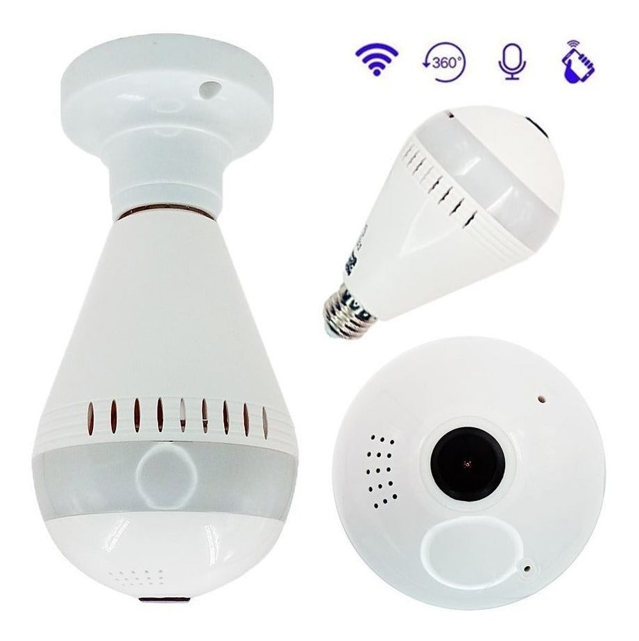 STO653 - Lampada Espiã Com Camera E Luz De Led Wifi HD