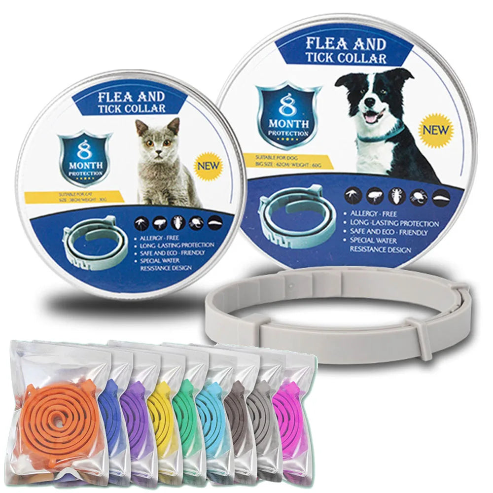 Coleira Repelente Para Cães e Gatos | Prevenção Antipulgas e Carrapatos, Parasita e Leishmaniose  | Para Cães Pequenos e Grandes | Suprimentos Para Animais De Estimação.