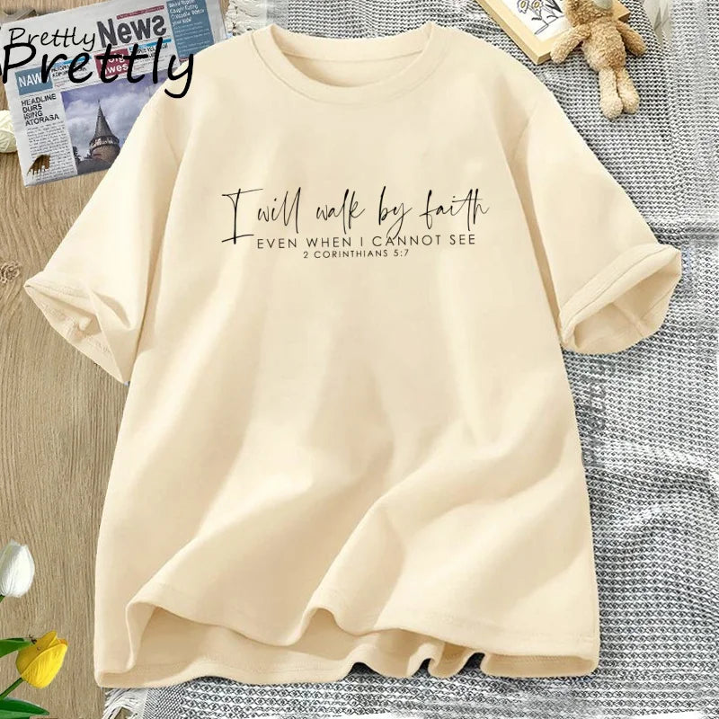 Fé cristão t camisa das mulheres dos homens versículo da bíblia camiseta casual manga curta cristão tshirts religioso em torno do pescoço gráfico t camisas