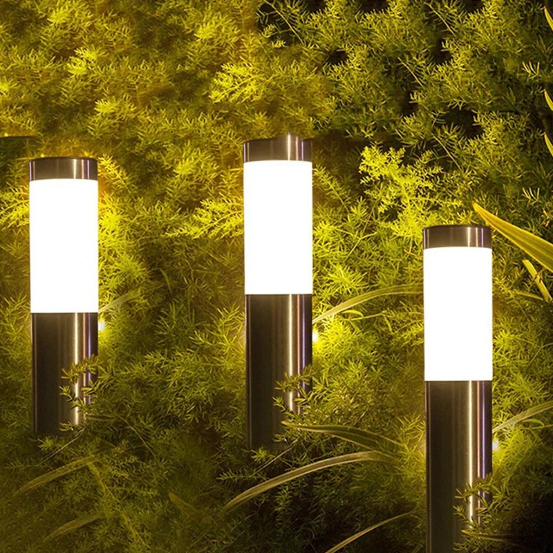 Luminárias à luz solar. Modernas para passeio, entrada de automóveis, para áreas livres. À prova d'água, paisagem. Luzes liga/desliga automáticas para quintal, gramado, pátio.