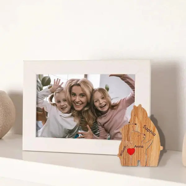WoodenBear Love II -  Quebra Cabeça Decorativo Personalizável