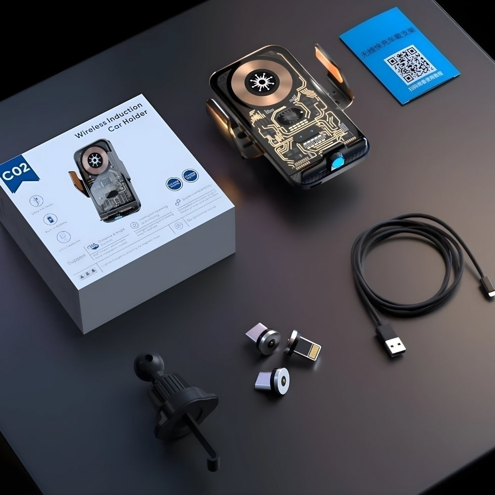 Carregador e Suporte Veicular Wireless com Indução 15w